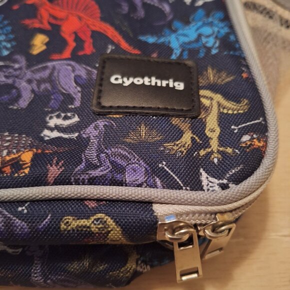 Gyothrig Dinosaur Print‎ Insulated Lunch Bag Shoulder Strap Mesh Pockets School - Picture 3 of 4